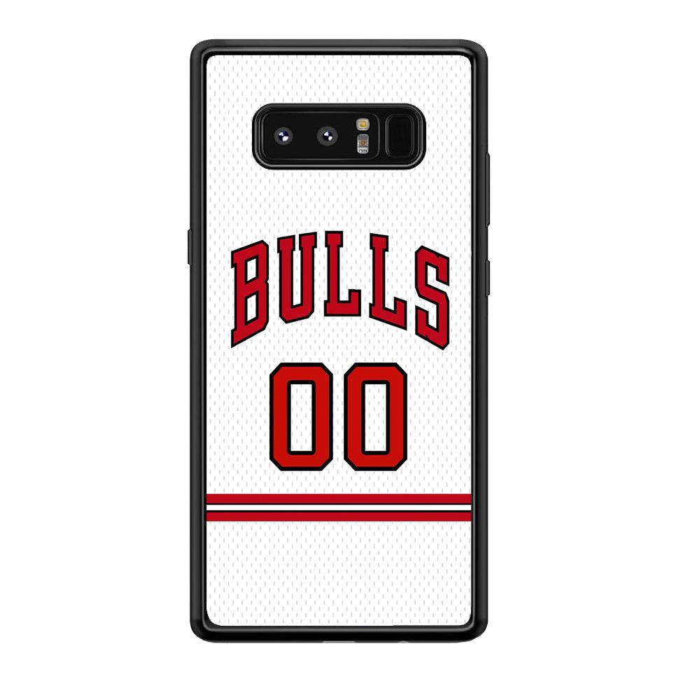 Chicago Bulls Red Line Jersey Samsung Galaxy Note 8 Case-Rubber Black (2D Case)-Oxvistore
