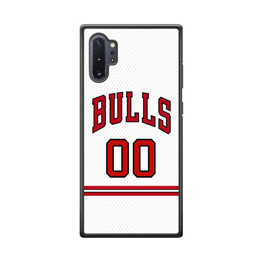 Chicago Bulls Red Line Jersey Samsung Galaxy Note 10 Plus Case-Rubber Black (2D Case)-Oxvistore