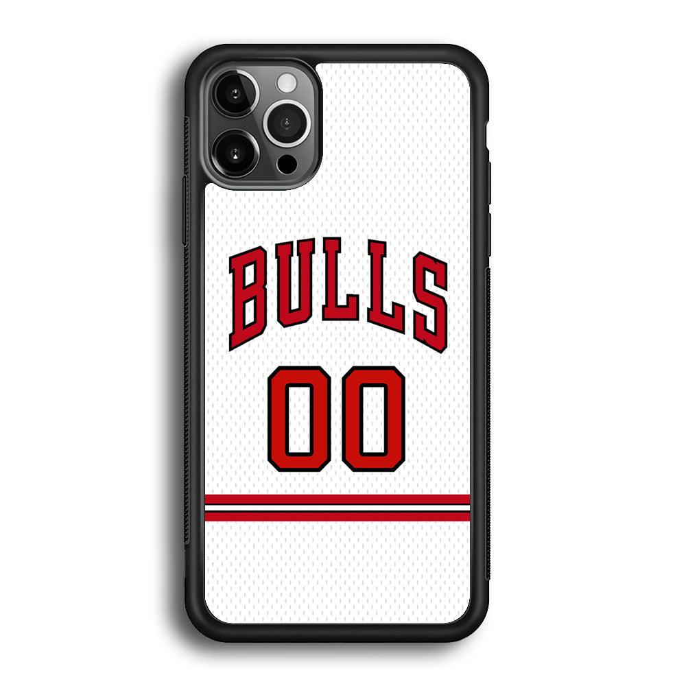 Chicago Bulls Red Line Jersey iPhone 12 Pro Case-Rubber Black (2D Case)-Oxvistore