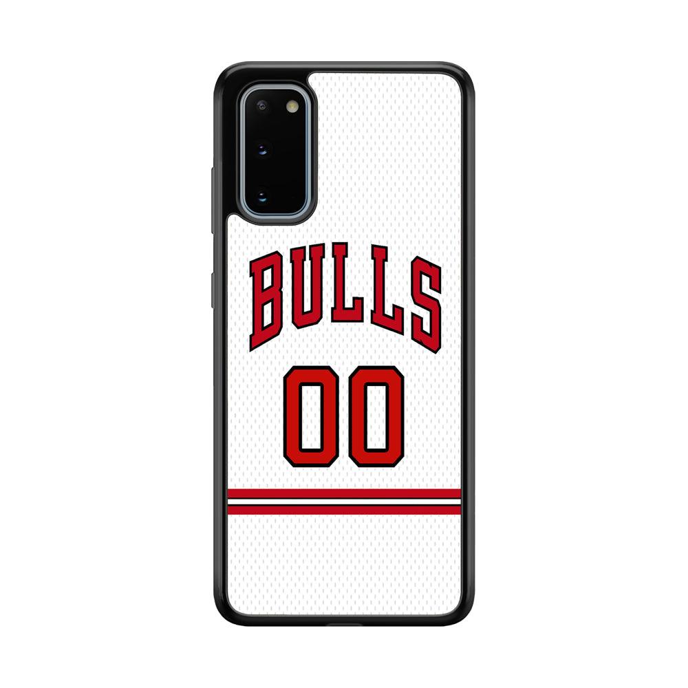 Chicago Bulls Red Line Jersey Samsung Galaxy S20 Case-Rubber Black (2D Case)-Oxvistore