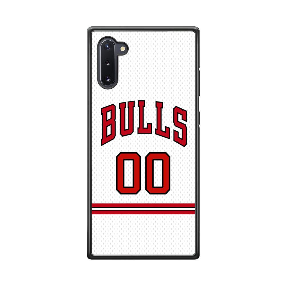 Chicago Bulls Red Line Jersey Samsung Galaxy Note 10 Case-Rubber Black (2D Case)-Oxvistore
