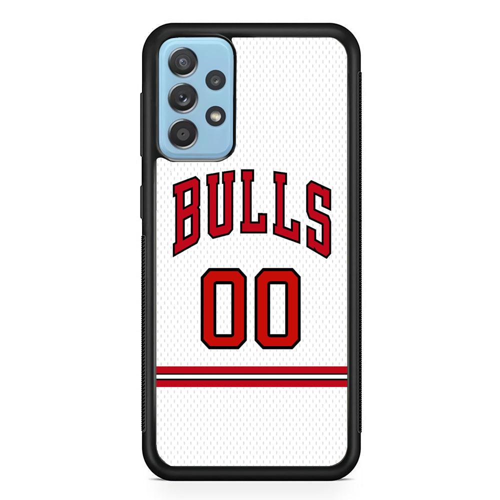 Chicago Bulls Red Line Jersey Samsung Galaxy A52 Case-Rubber Black (2D Case)-Oxvistore