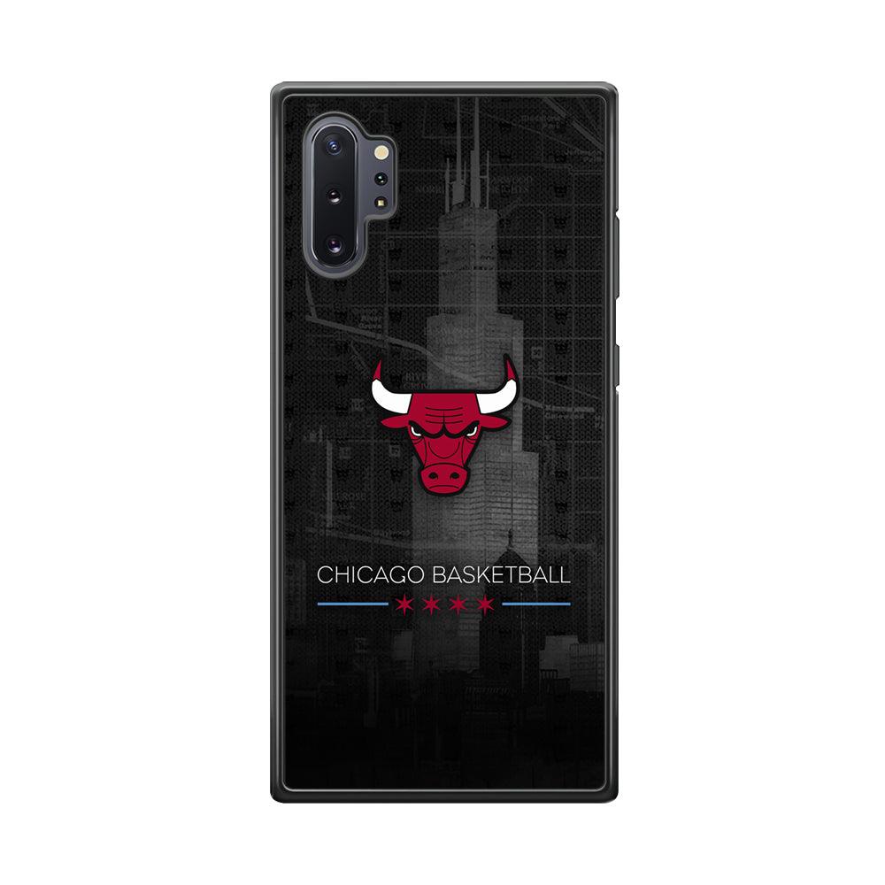 Chicago Bulls Soul of The City Samsung Galaxy Note 10 Plus Case-Rubber Black (2D Case)-Oxvistore