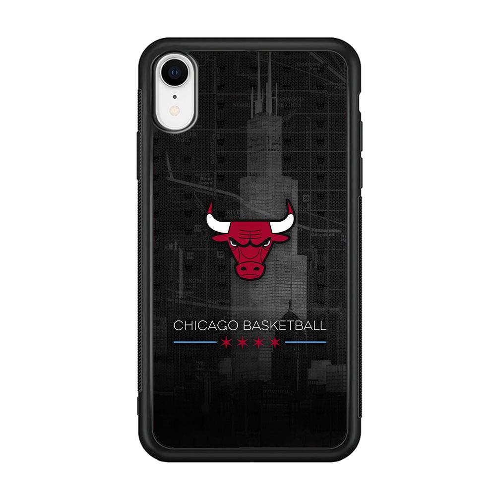 Chicago Bulls Soul of The City iPhone XR Case-Rubber Black (2D Case)-Oxvistore