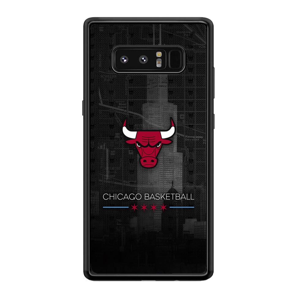 Chicago Bulls Soul of The City Samsung Galaxy Note 8 Case-Rubber Black (2D Case)-Oxvistore