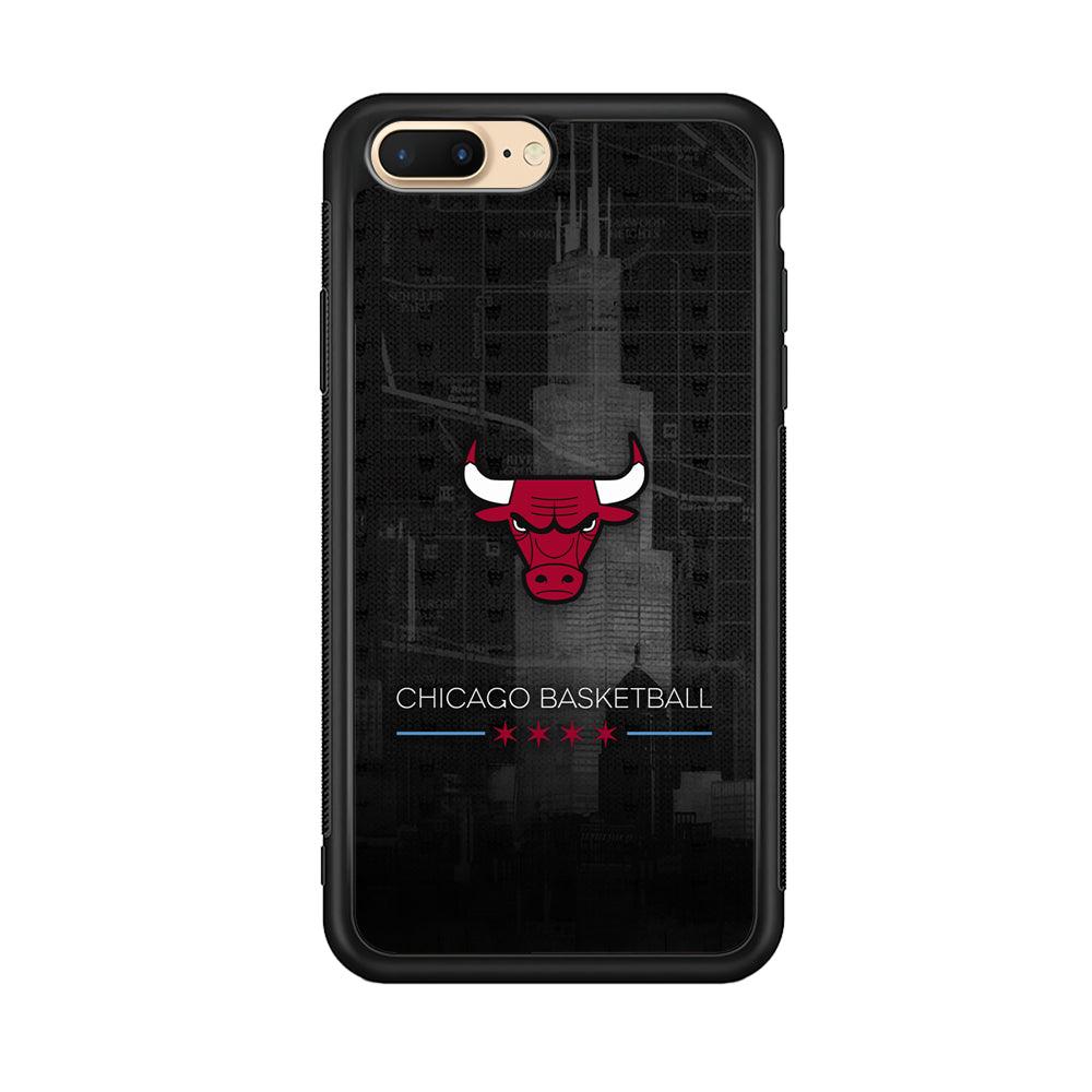 Chicago Bulls Soul of The City iPhone 7 Plus Case-Rubber Black (2D Case)-Oxvistore