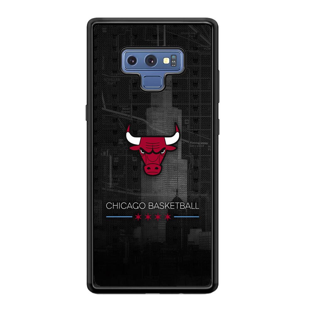 Chicago Bulls Soul of The City Samsung Galaxy Note 9 Case-Rubber Black (2D Case)-Oxvistore