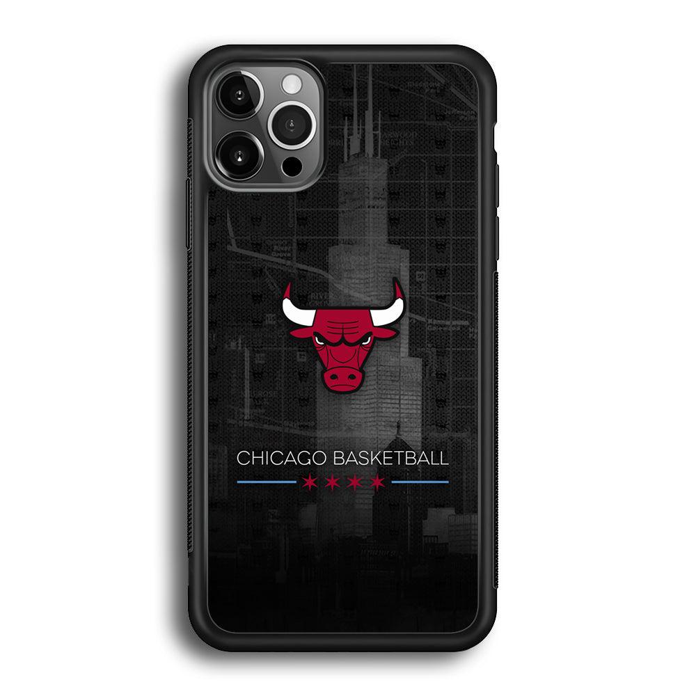 Chicago Bulls Soul of The City iPhone 12 Pro Max Case-Rubber Black (2D Case)-Oxvistore