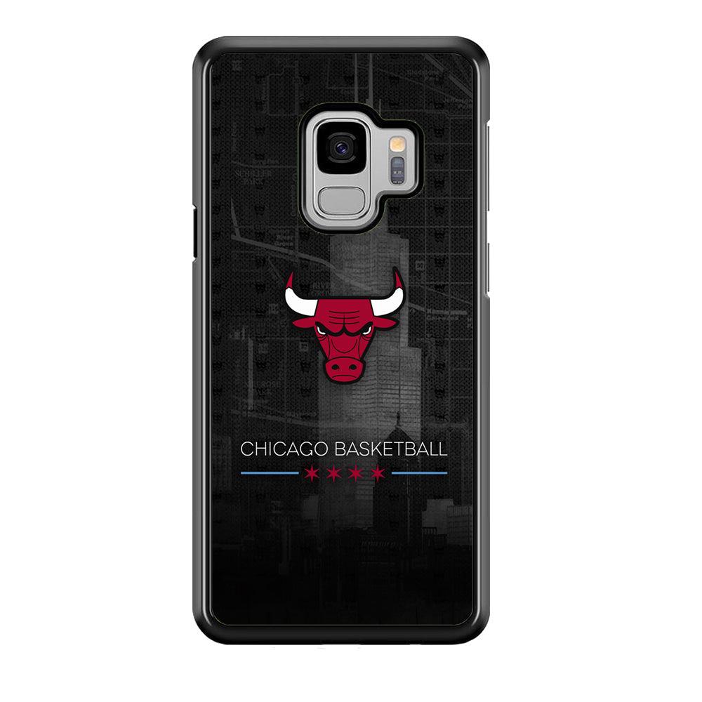 Chicago Bulls Soul of The City Samsung Galaxy S9 Case-Rubber Black (2D Case)-Oxvistore