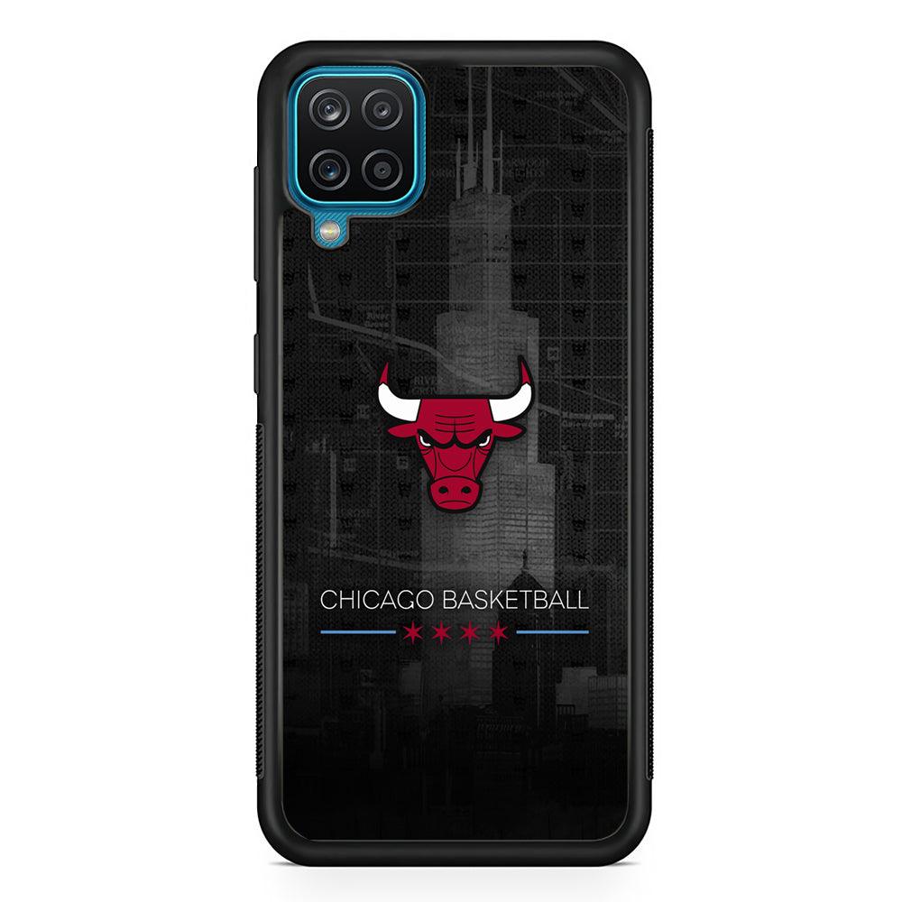 Chicago Bulls Soul of The City Samsung Galaxy A12 Case-Rubber Black (2D Case)-Oxvistore