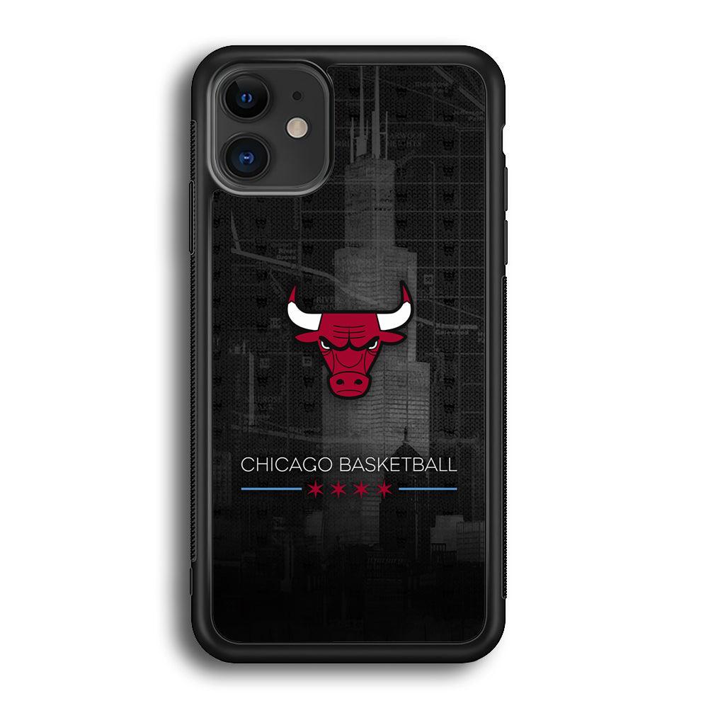 Chicago Bulls Soul of The City iPhone 12 Case-Rubber Black (2D Case)-Oxvistore
