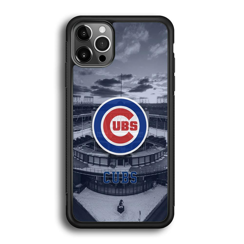 Chicago Cubs Season of Winter iPhone 12 Pro Max Case-Rubber Black (2D Case)-Oxvistore