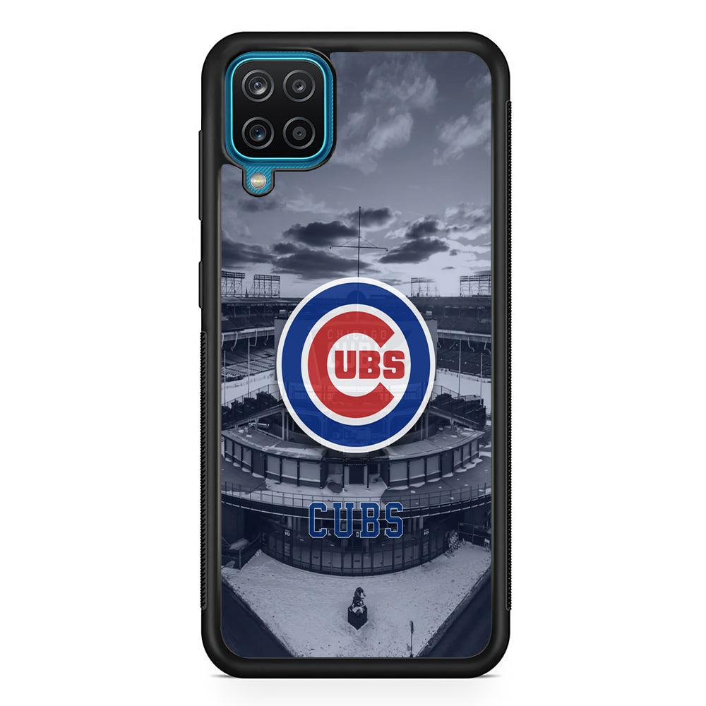 Chicago Cubs Season of Winter Samsung Galaxy A12 Case-Rubber Black (2D Case)-Oxvistore