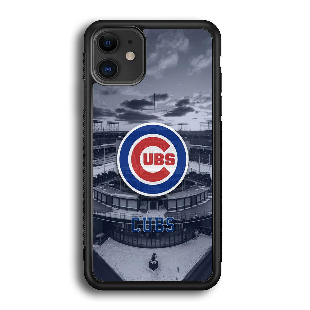 Chicago Cubs Season of Winter iPhone 12 Case-Rubber Black (2D Case)-Oxvistore
