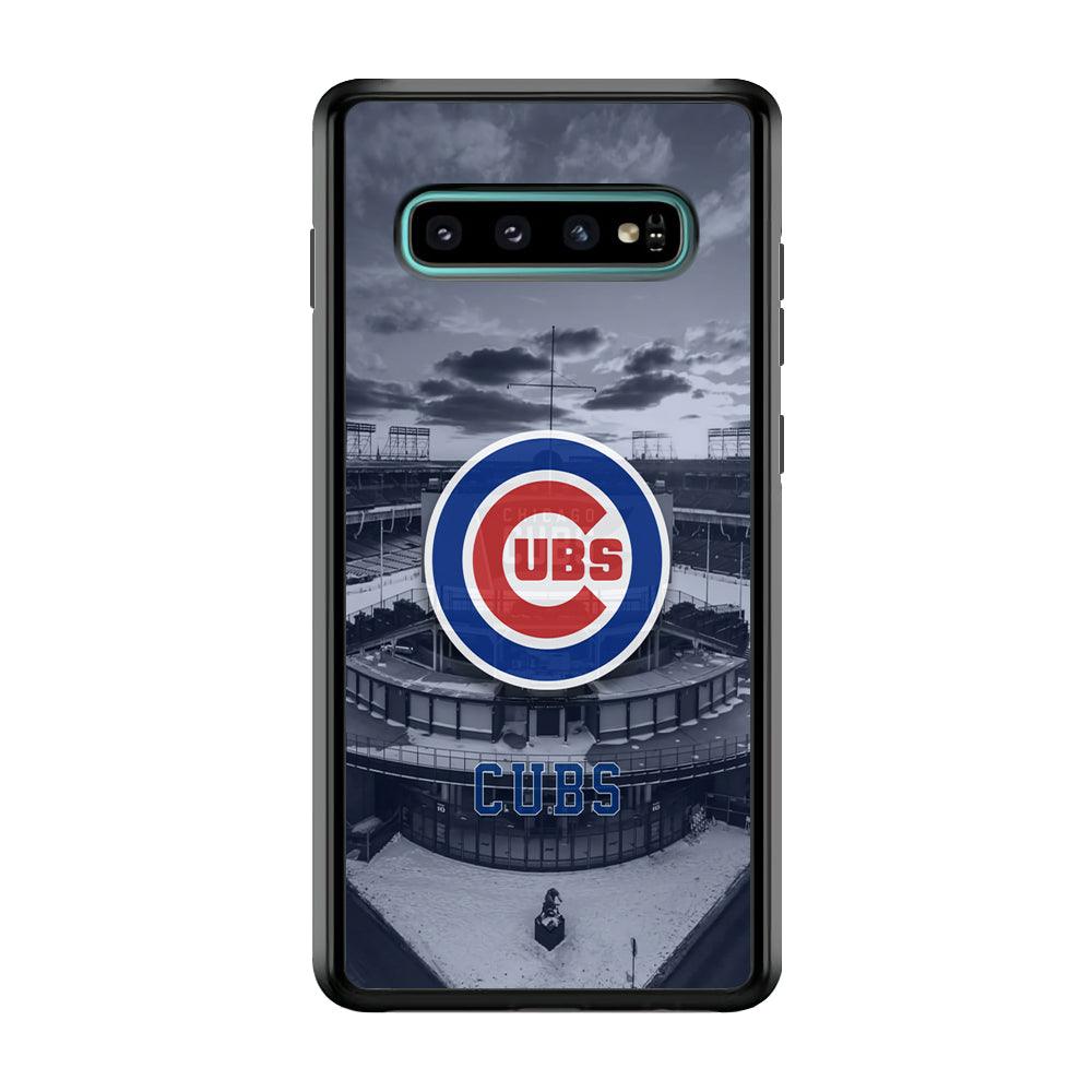 Chicago Cubs Season of Winter Samsung Galaxy S10 Case-Rubber Black (2D Case)-Oxvistore