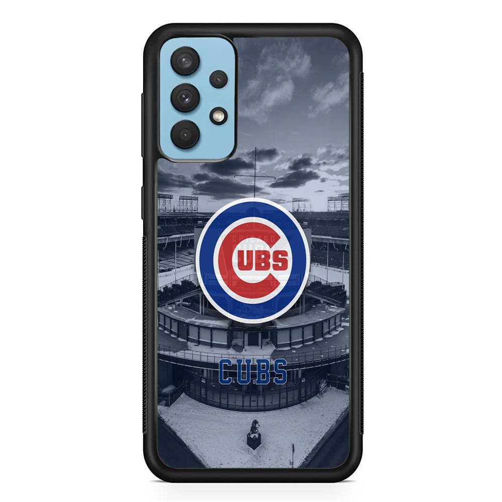 Chicago Cubs Season of Winter Samsung Galaxy A32 Case-Rubber Black (2D Case)-Oxvistore