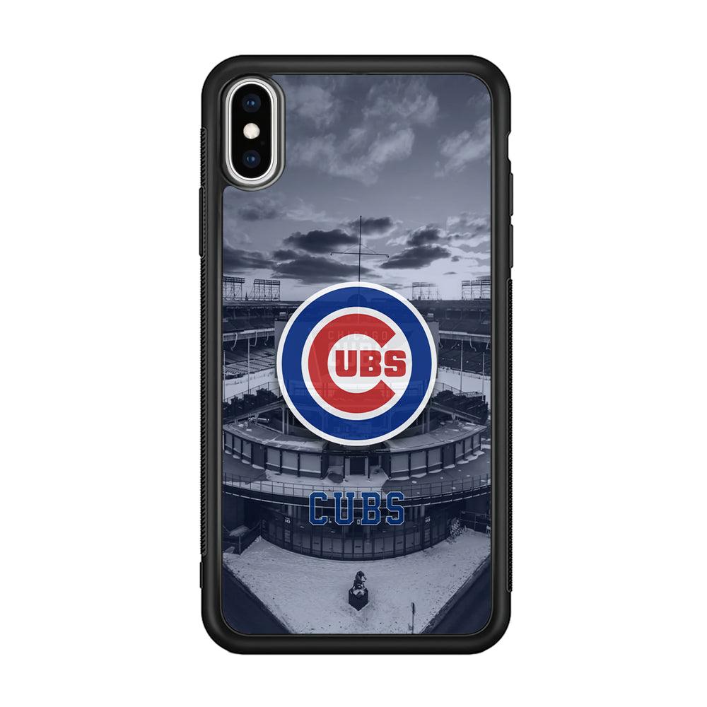 Chicago Cubs Season of Winter iPhone XS Case-Rubber Black (2D Case)-Oxvistore