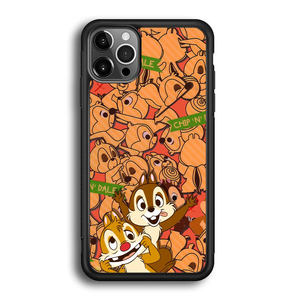 Chip N Dale Face of The Day iPhone 12 Pro Case-Rubber Black (2D Case)-Oxvistore