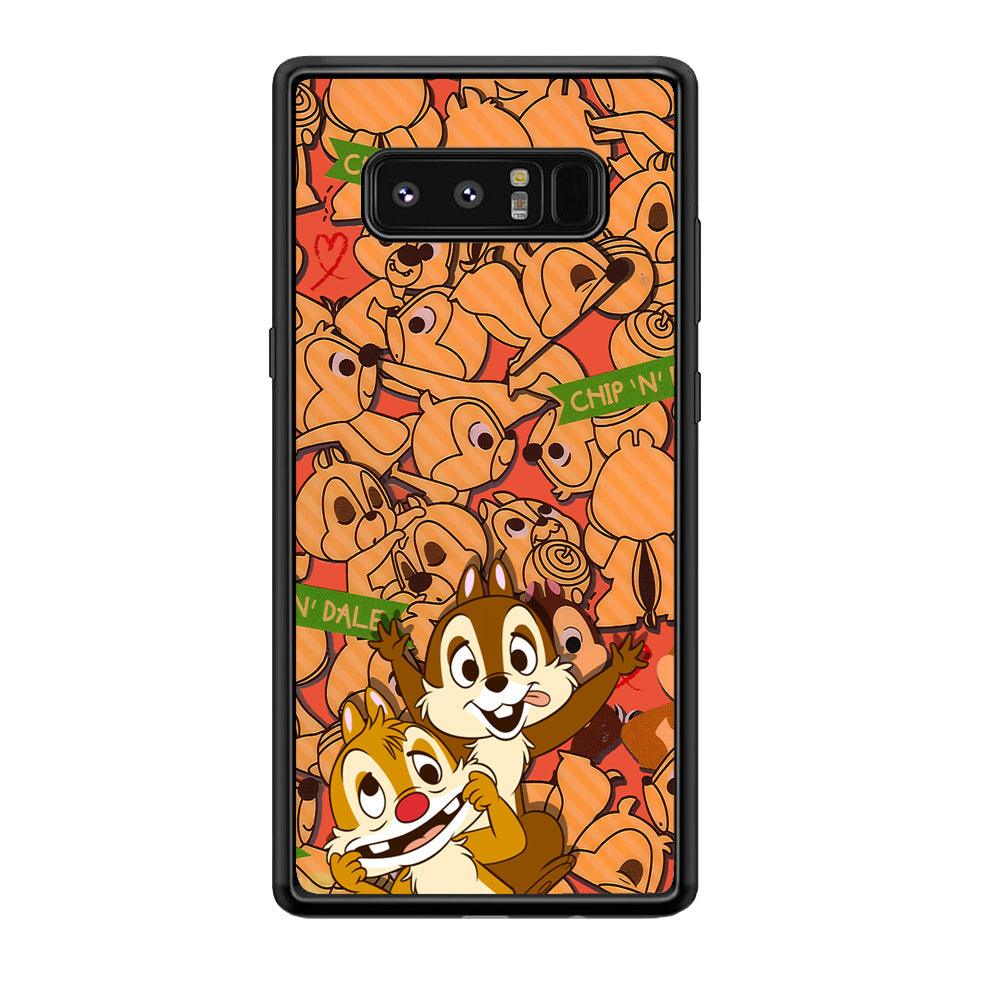 Chip N Dale Face of The Day Samsung Galaxy Note 8 Case-Rubber Black (2D Case)-Oxvistore