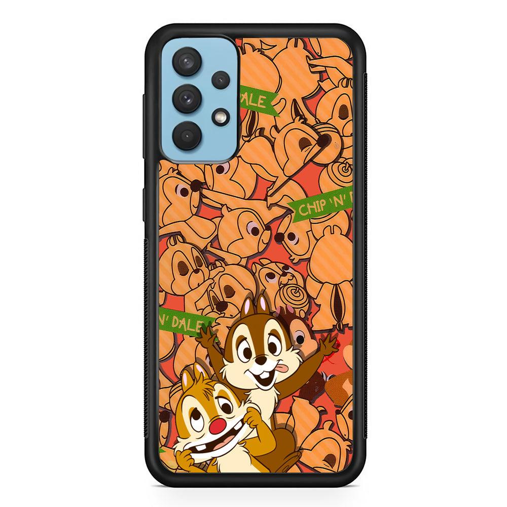 Chip N Dale Face of The Day Samsung Galaxy A32 Case-Rubber Black (2D Case)-Oxvistore