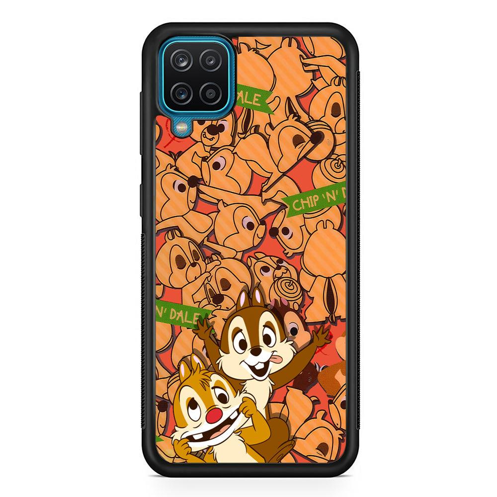 Chip N Dale Face of The Day Samsung Galaxy A12 Case-Rubber Black (2D Case)-Oxvistore