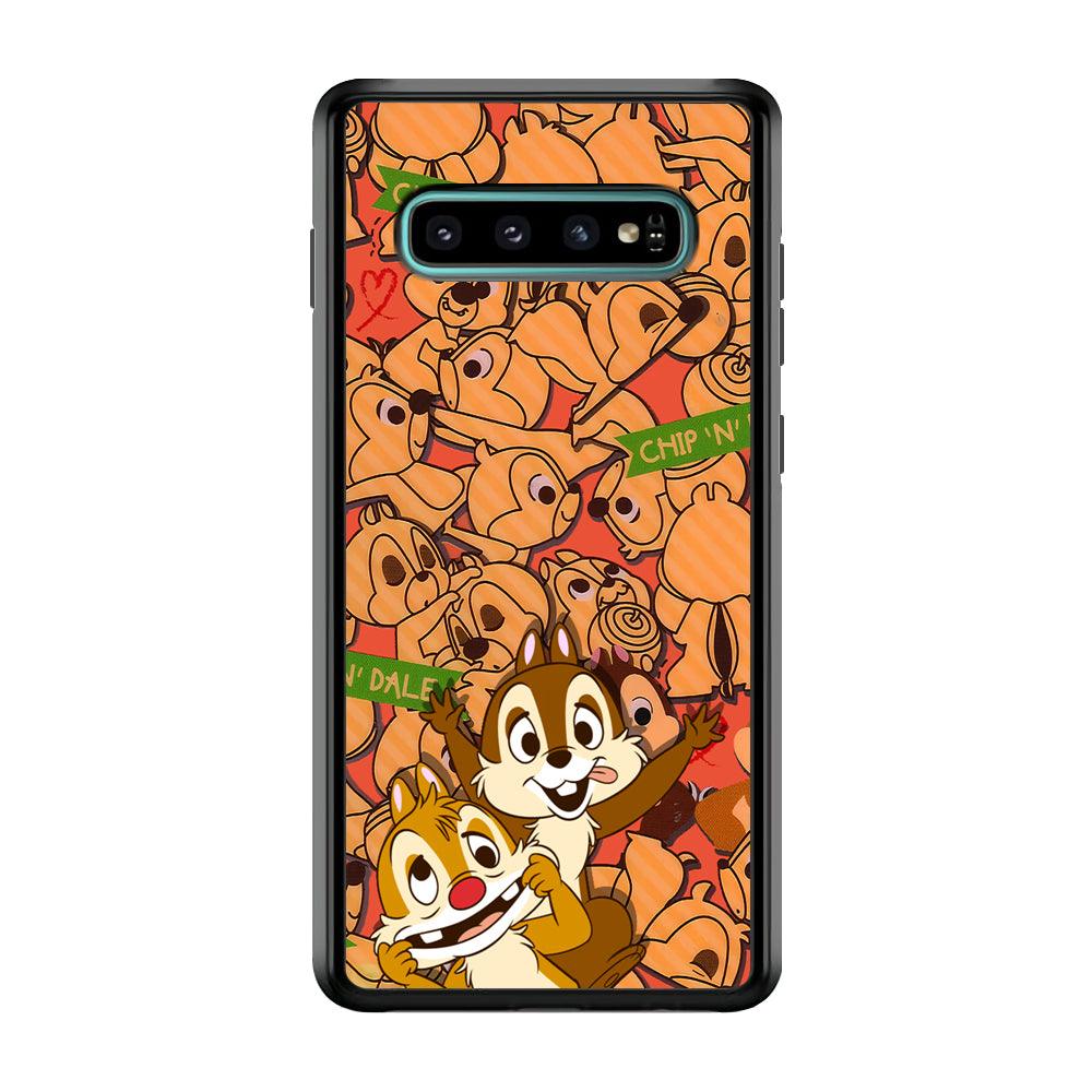 Chip N Dale Face of The Day Samsung Galaxy S10 Plus Case-Rubber Black (2D Case)-Oxvistore