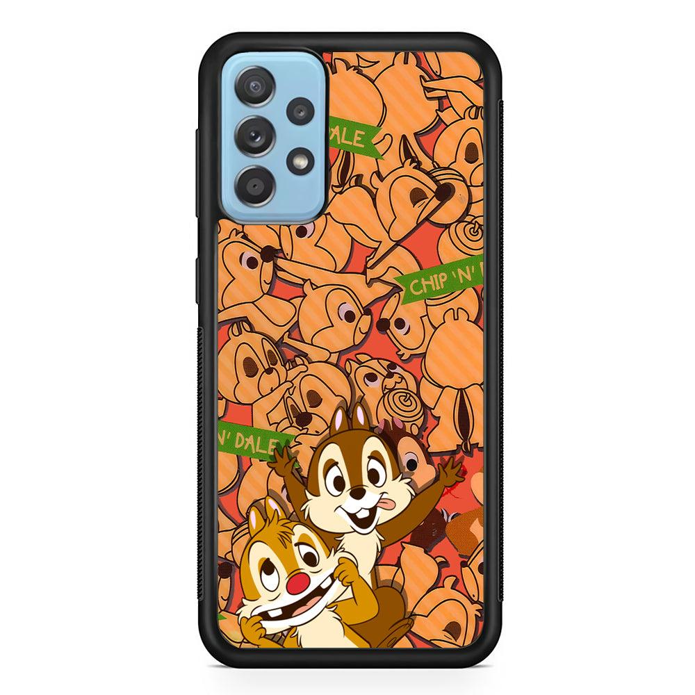 Chip N Dale Face of The Day Samsung Galaxy A52 Case-Rubber Black (2D Case)-Oxvistore