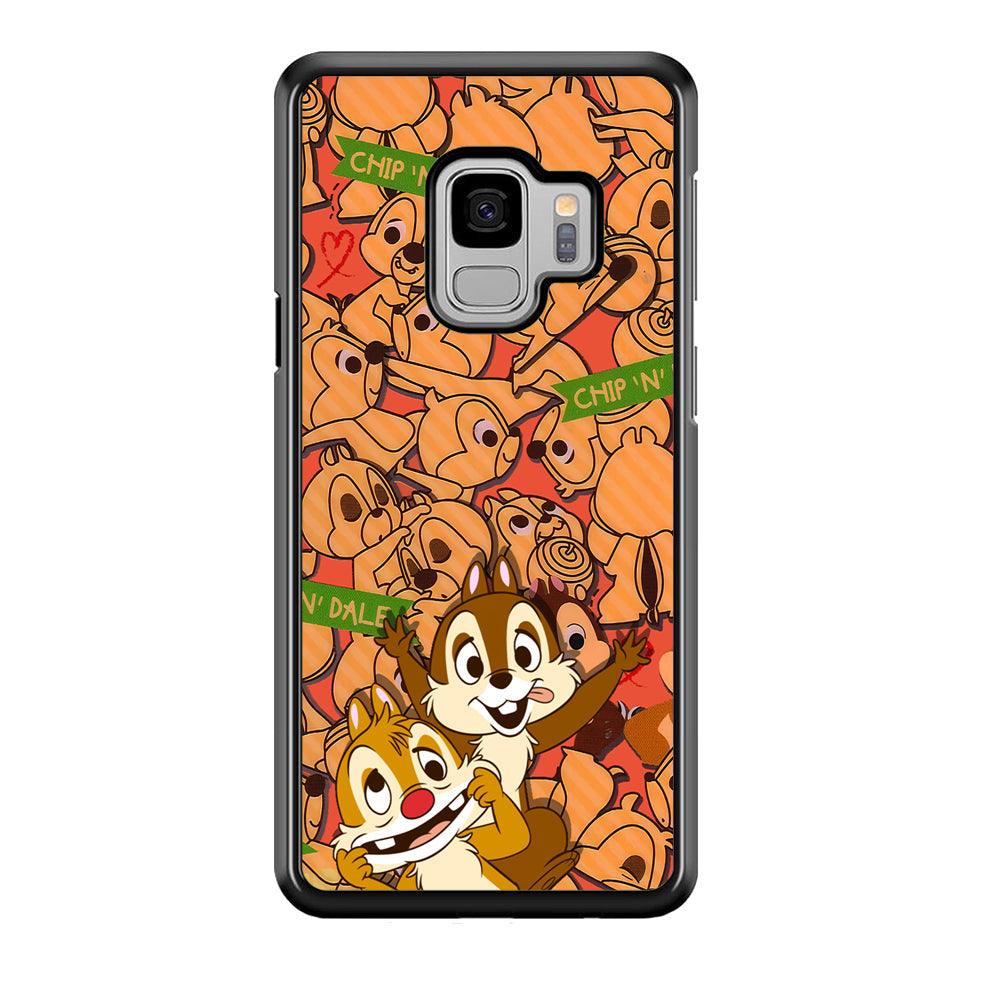 Chip N Dale Face of The Day Samsung Galaxy S9 Case-Rubber Black (2D Case)-Oxvistore