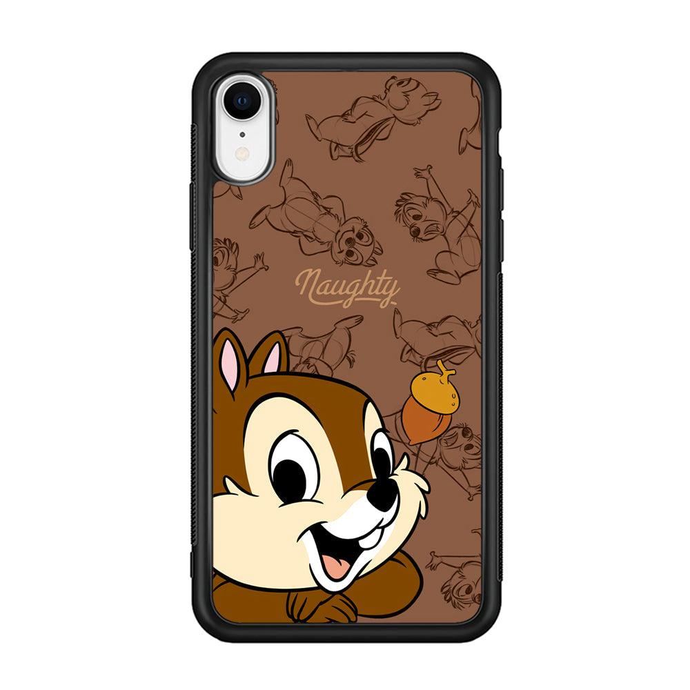 Chip N Dale Naughty Person iPhone XR Case-Rubber Black (2D Case)-Oxvistore