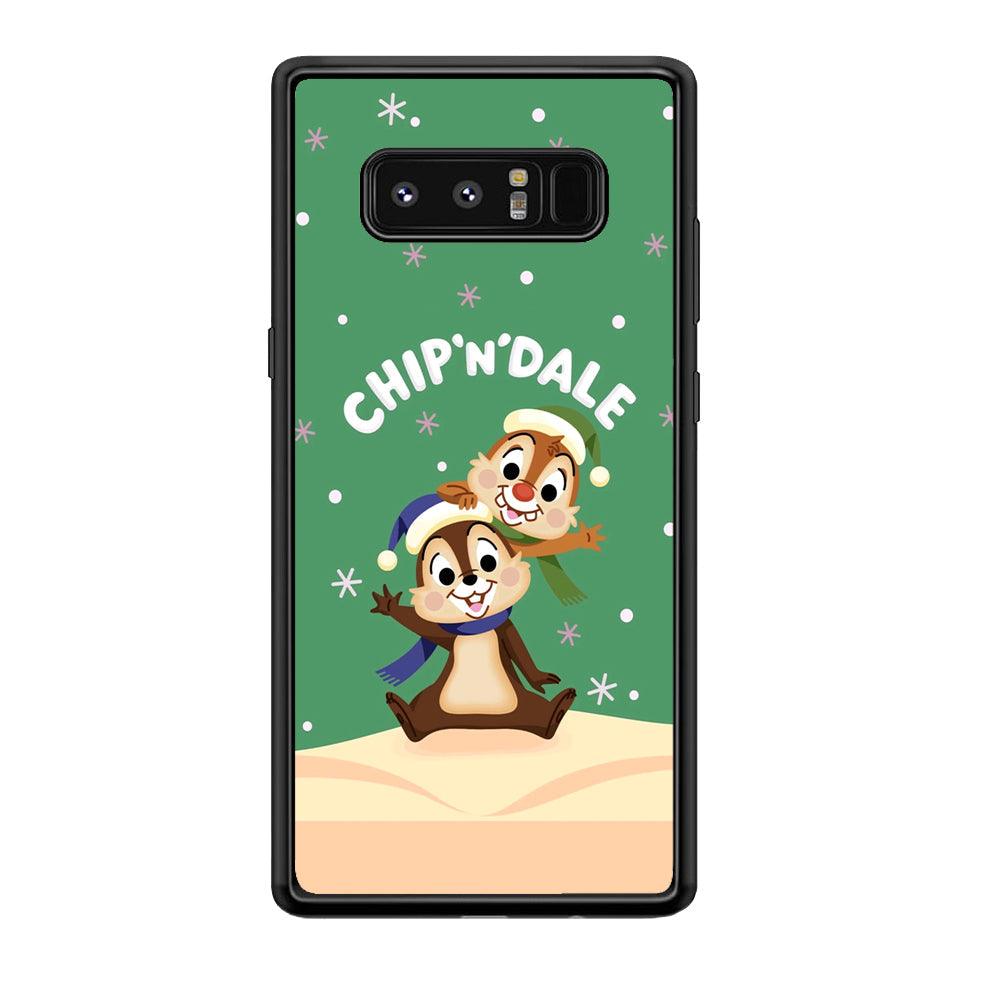 Chip N Dale Snow Night Samsung Galaxy Note 8 Case-Rubber Black (2D Case)-Oxvistore