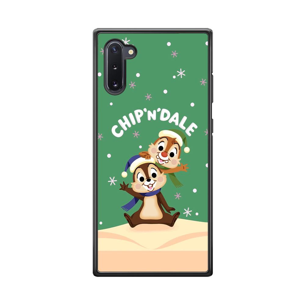 Chip N Dale Snow Night Samsung Galaxy Note 10 Case-Rubber Black (2D Case)-Oxvistore
