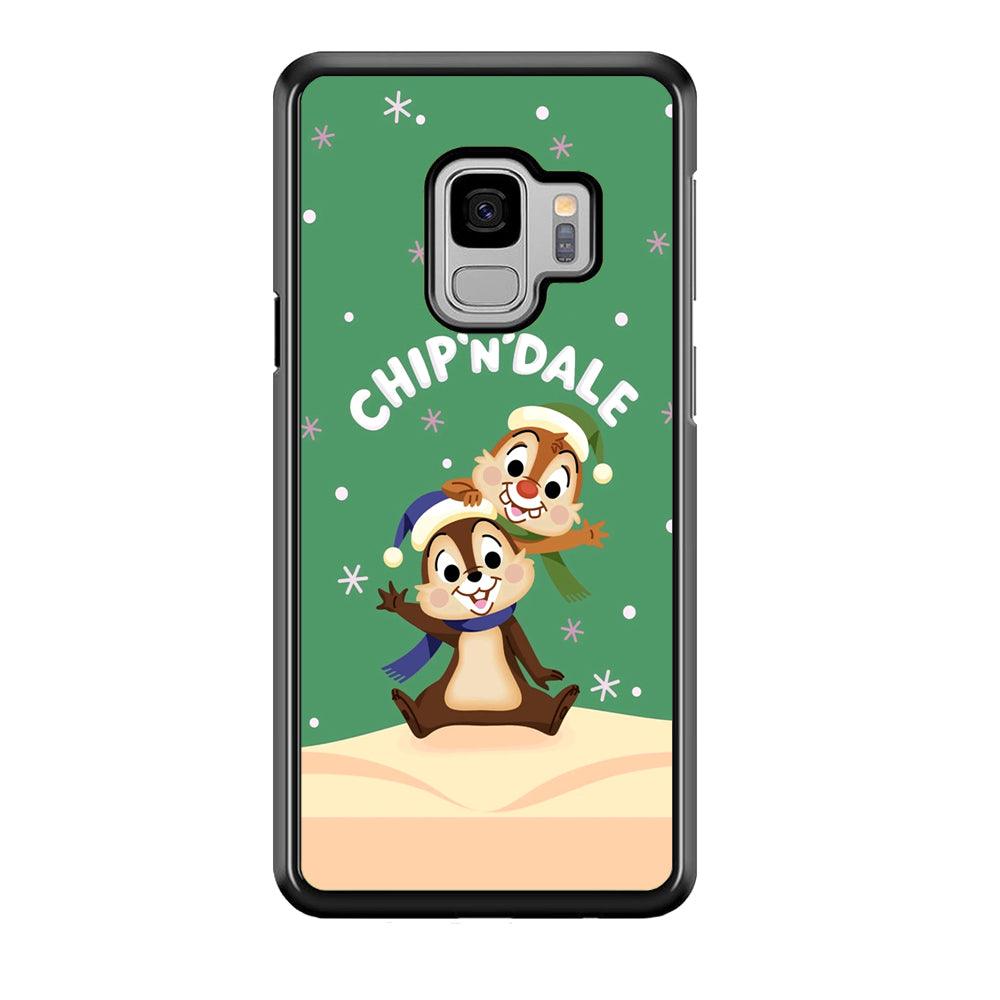 Chip N Dale Snow Night Samsung Galaxy S9 Case-Rubber Black (2D Case)-Oxvistore