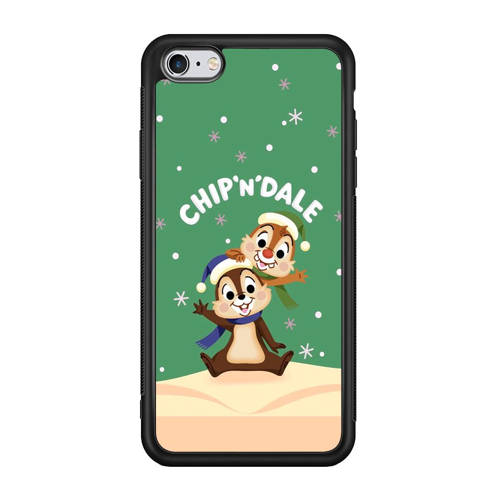 Chip N Dale Snow Night iPhone 6 Plus | 6s Plus Case-Rubber Black (2D Case)-Oxvistore