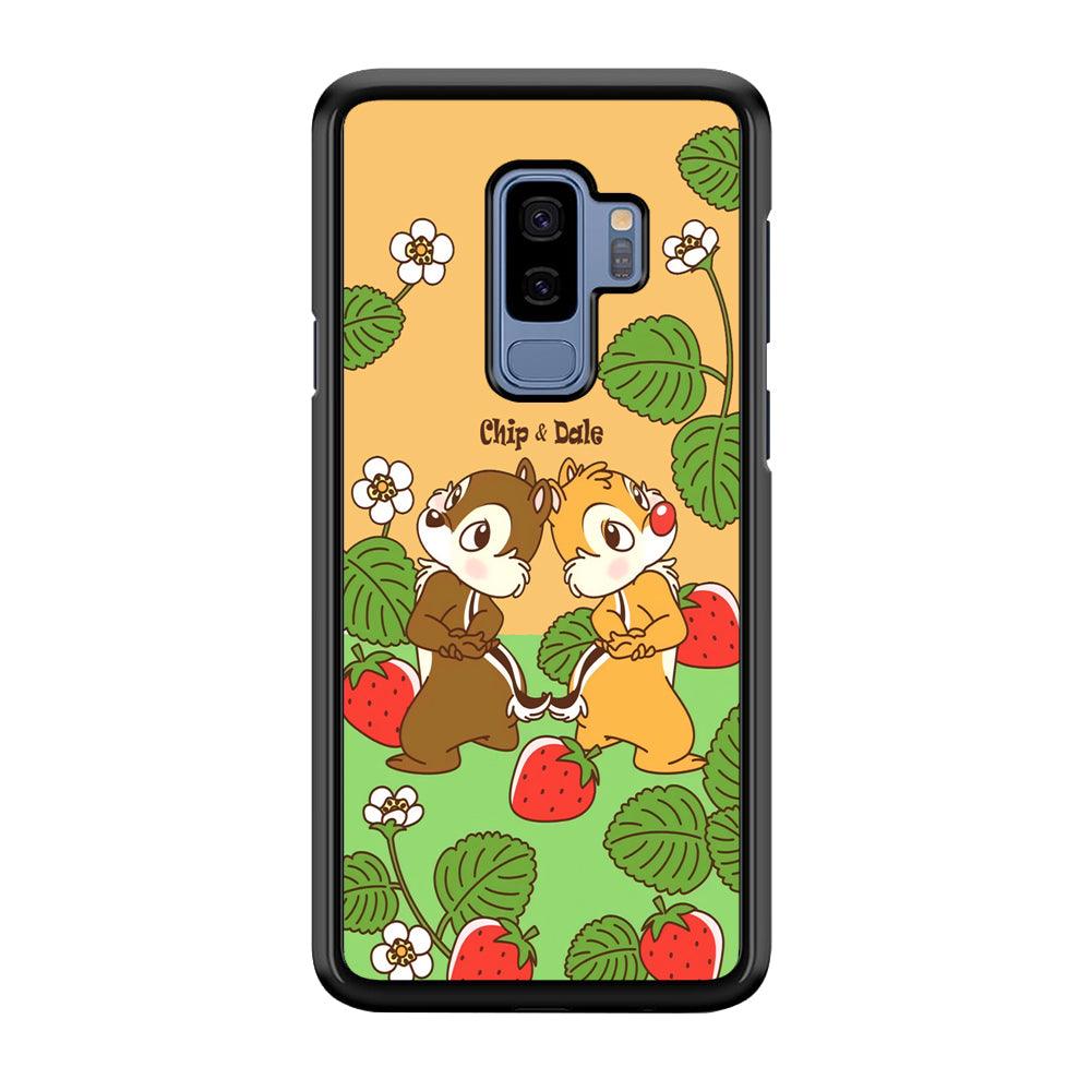 Chip N Dale Strawberry Field Samsung Galaxy S9 Plus Case-Rubber Black (2D Case)-Oxvistore