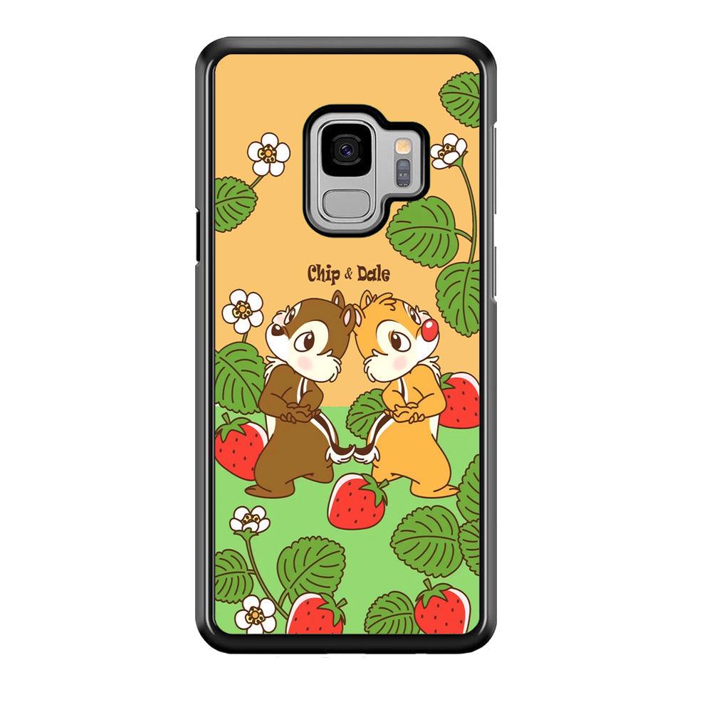 Chip N Dale Strawberry Field Samsung Galaxy S9 Case-Rubber Black (2D Case)-Oxvistore