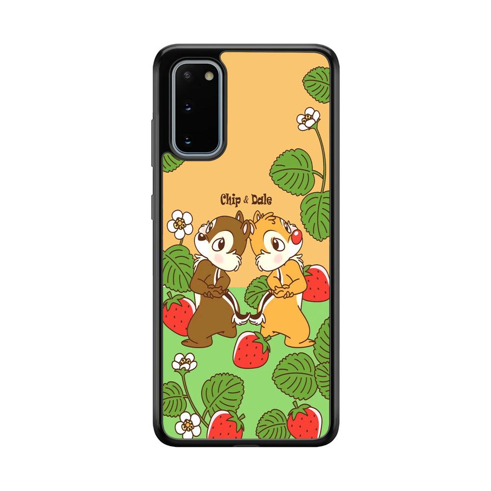 Chip N Dale Strawberry Field Samsung Galaxy S20 Case-Rubber Black (2D Case)-Oxvistore
