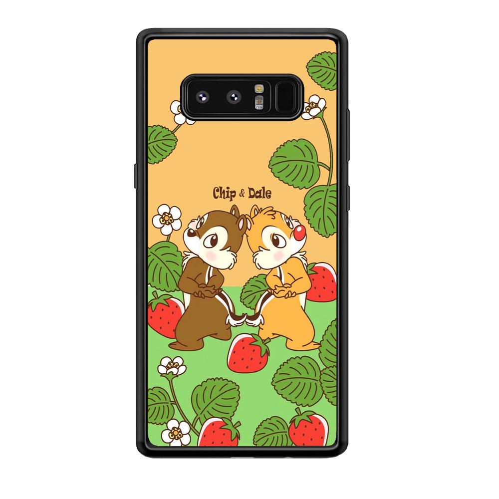 Chip N Dale Strawberry Field Samsung Galaxy Note 8 Case-Rubber Black (2D Case)-Oxvistore