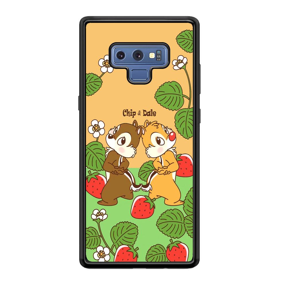 Chip N Dale Strawberry Field Samsung Galaxy Note 9 Case-Rubber Black (2D Case)-Oxvistore