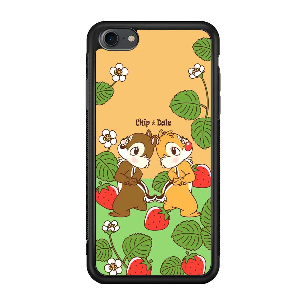 Chip N Dale Strawberry Field iPhone 8 Case-Rubber Black (2D Case)-Oxvistore
