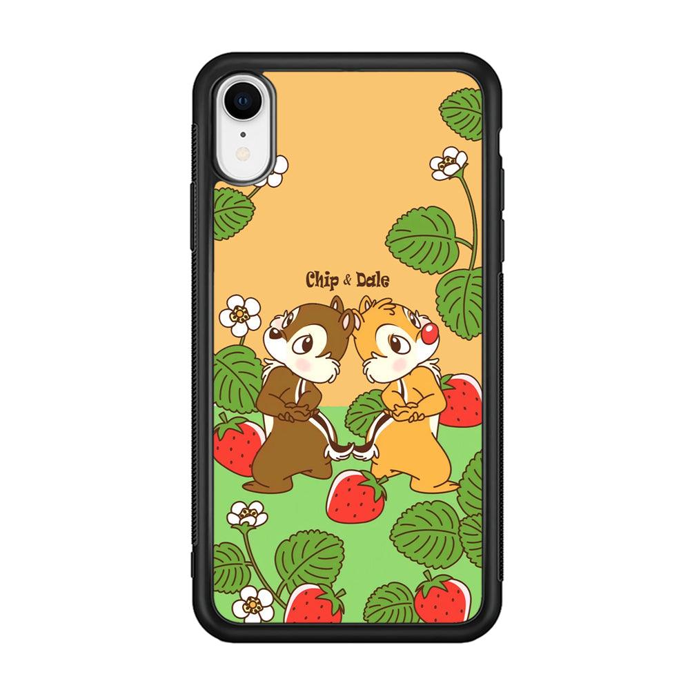 Chip N Dale Strawberry Field iPhone XR Case-Rubber Black (2D Case)-Oxvistore
