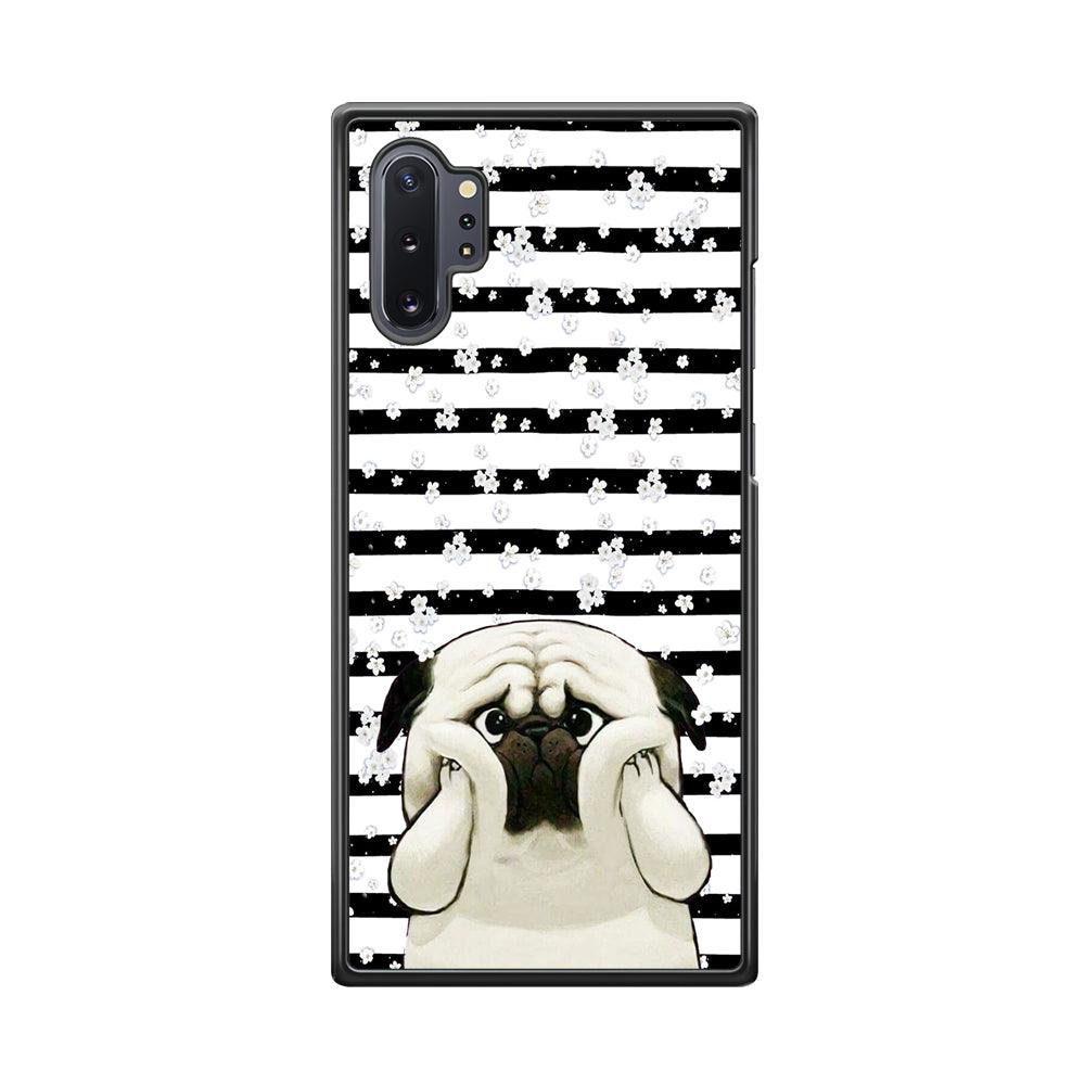 Chubby Face Pug Samsung Galaxy Note 10 Plus Case-Rubber Black (2D Case)-Oxvistore
