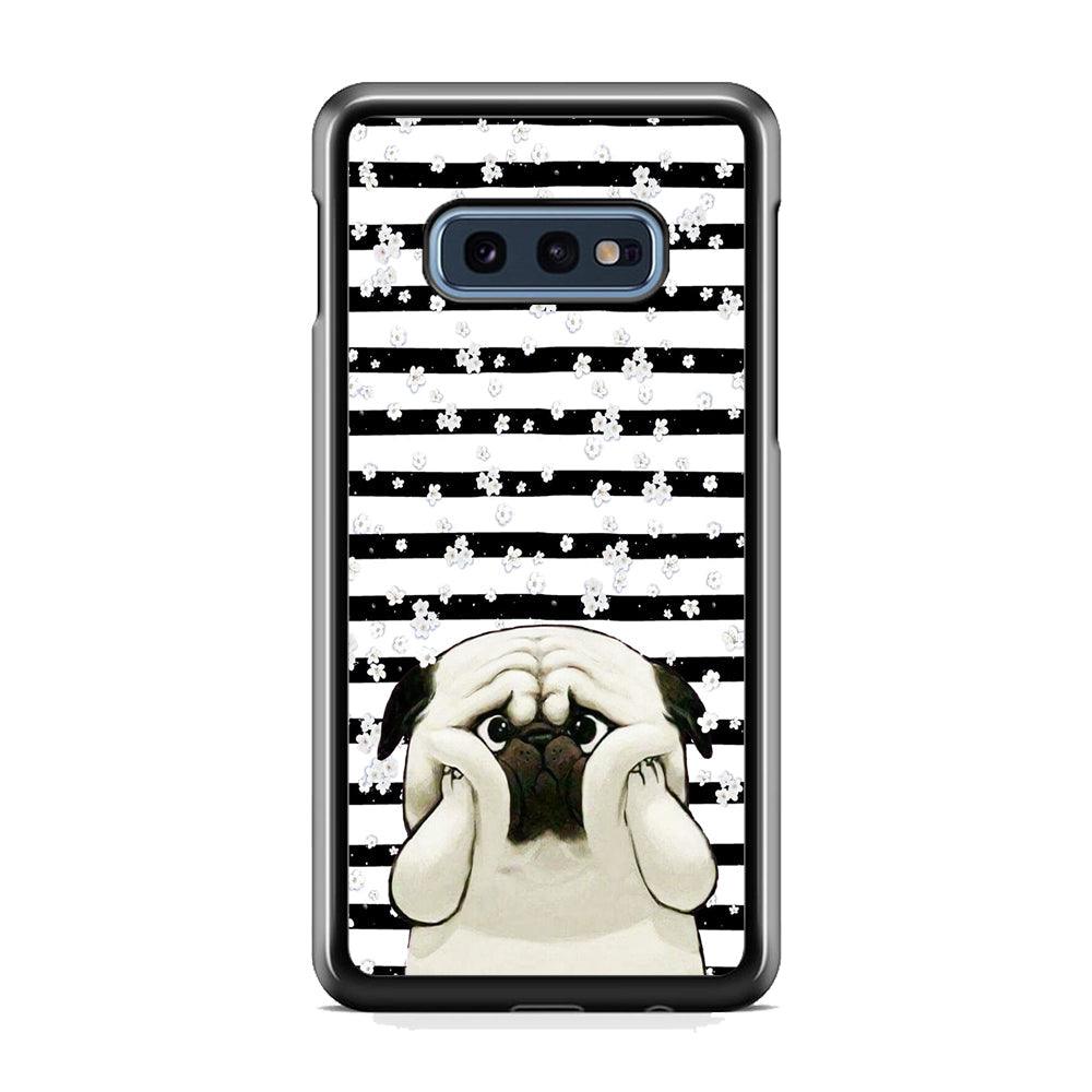 Chubby Face Pug Samsung Galaxy S10E Case-Rubber White (2D Case)-Oxvistore