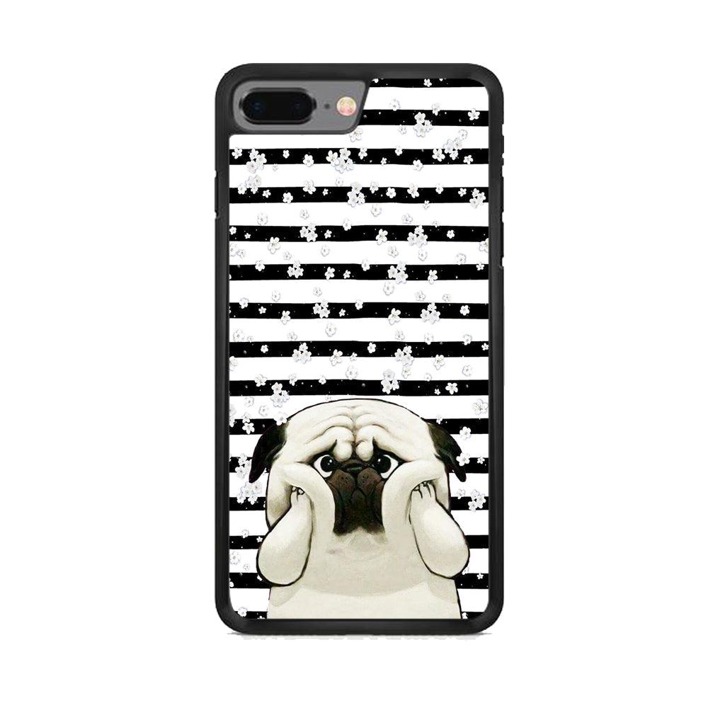 Chubby Face Pug iPhone 7 Plus Case-Rubber Black (2D Case)-Oxvistore