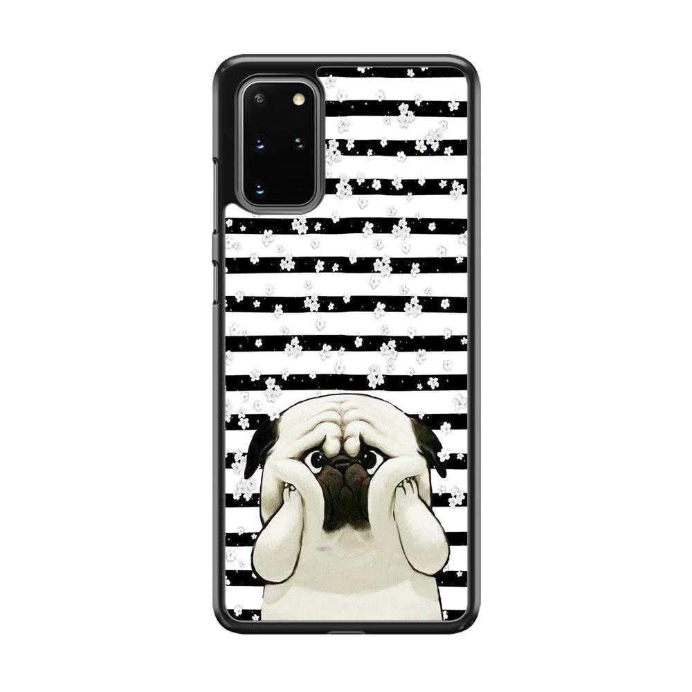 Chubby Face Pug Samsung Galaxy S20 Plus Case-Rubber Black (2D Case)-Oxvistore