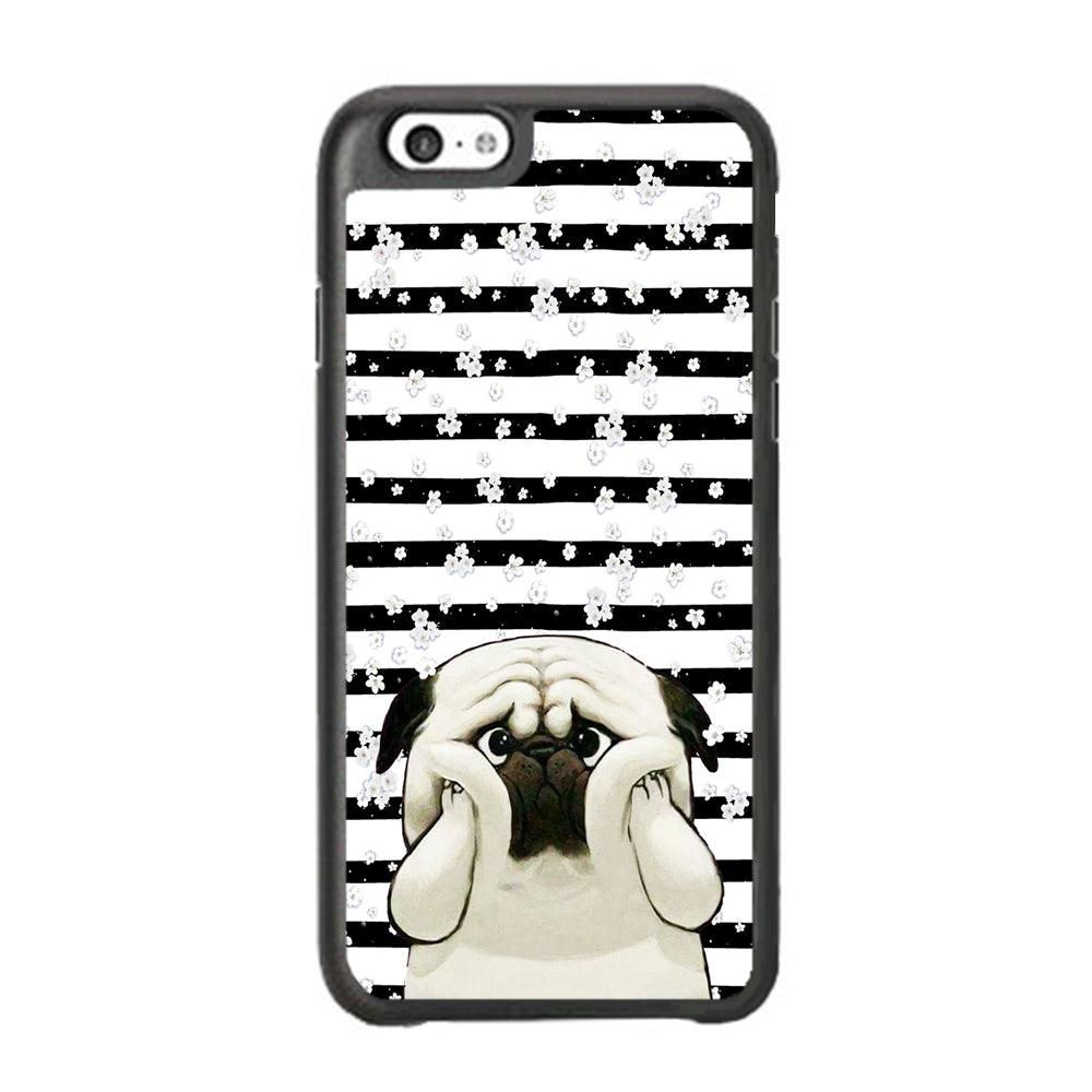 Chubby Face Pug iPhone 6 Plus | 6s Plus Case-Rubber White (2D Case)-Oxvistore