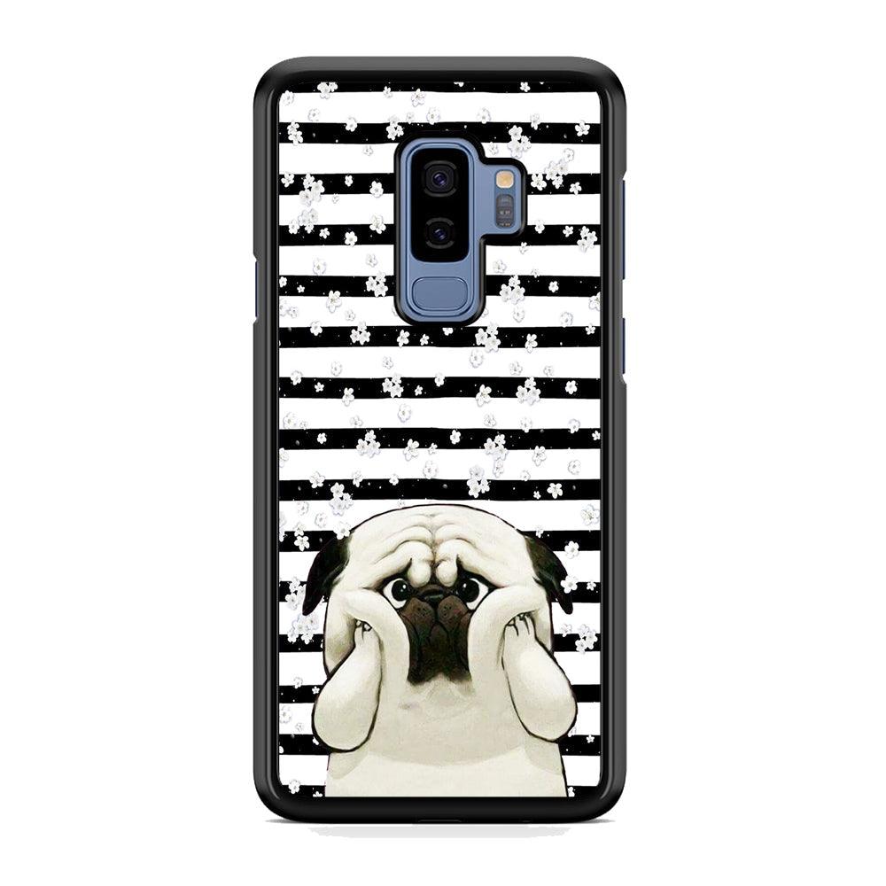 Chubby Face Pug Samsung Galaxy S9 Plus Case-Rubber Black (2D Case)-Oxvistore