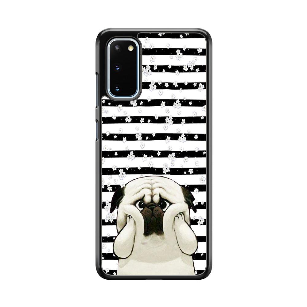 Chubby Face Pug Samsung Galaxy S20 Case-Rubber Black (2D Case)-Oxvistore