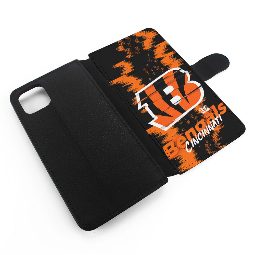Cincinnati Bengals Abstract Color Flip Wallet Phone Case-Oxvistore
