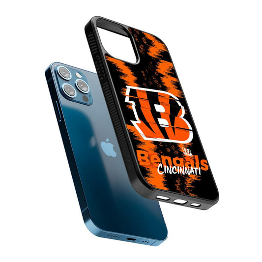 Cincinnati Bengals Abstract Color 2D Rubber Phone Case-Oxvistore