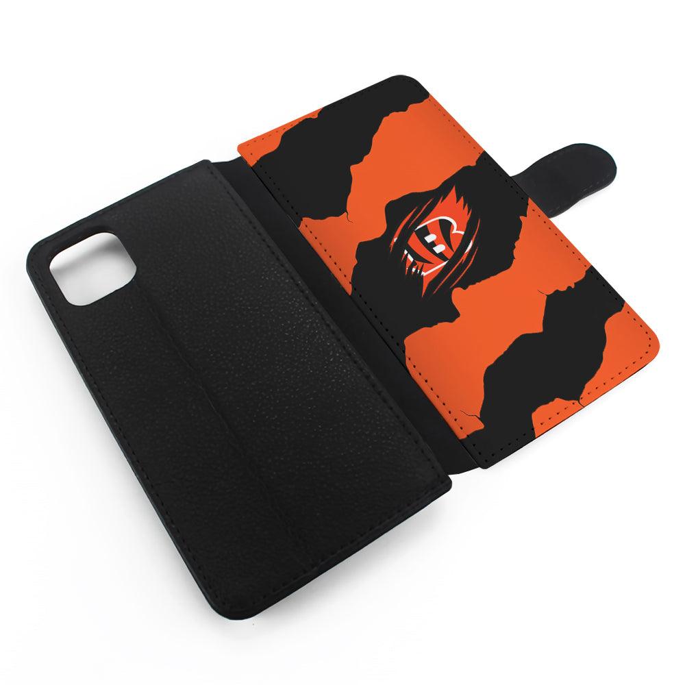 Cincinnati Bengals Pattern Flip Wallet Phone Case-Oxvistore